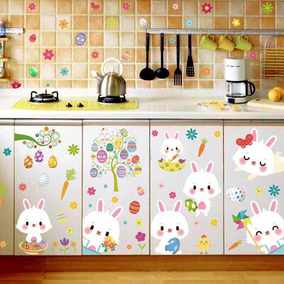 Easter Easter Bunny Egg Electrostatic Stickers Window Glass