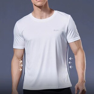 Multicolor Slim Shirt Gym Sleeve Short Quick Dry Sport