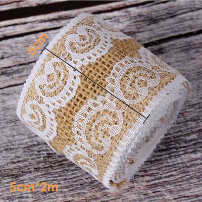 2M 2.5-5cm Natural Jute Burlap Ribbon Rustic Vintage Wedding