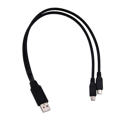 2 in 1 USB Male to 2x Micro Y Splitter Data Transfer Chargin