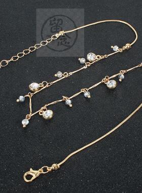 。Simple style alloy diamond clavicle chain personalized ret