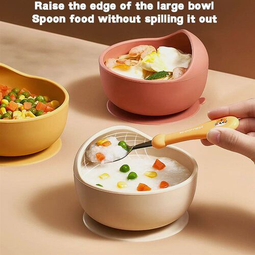 Children Silicone Suction Cup Bowl Feeding Tableware Infant