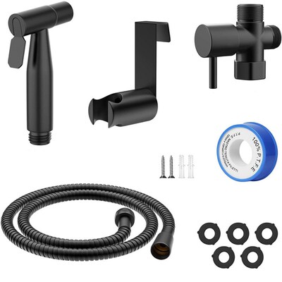 Black Bidet Faucet Hand Protable Toilet Bidet Sprayer Stainl