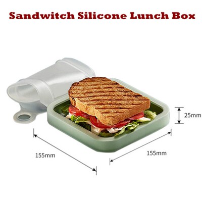 Sandwich Silicone Lunch Box Toast Container Soft Sealed