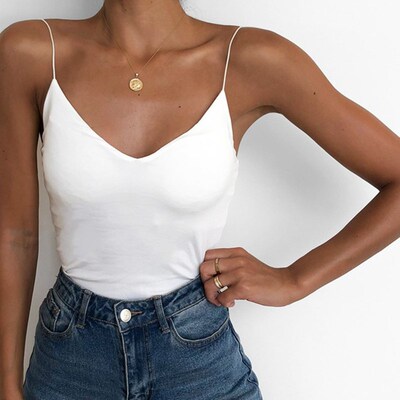 2023 Summer Sexy Women Thin Wild Solid Camis Vest Tank ops F