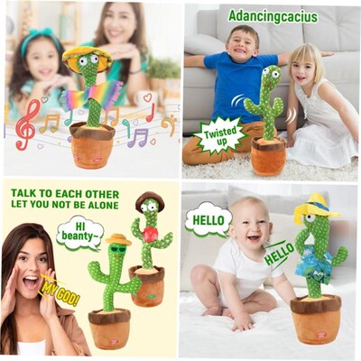 Dancing Cactus Repeat Talking Toy Electronic Plush Toys Can
