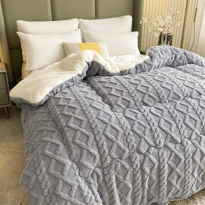 Super warm winter flannel quilt comforter blanket bed duvet