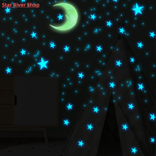 Moon Combination Living Star Room Sticker And Wall 111Pcs