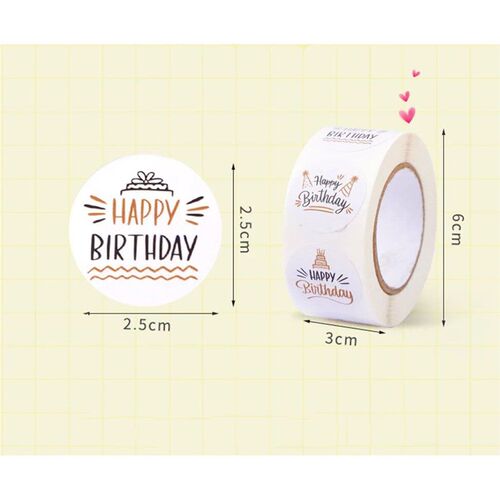 500ps 1inh Cute Happy birthday ers Roll for Gift Wrapping De