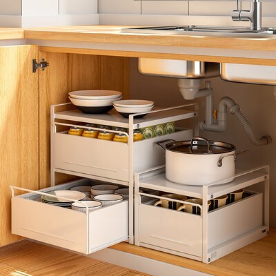 Kitchen pull-out shelves cabinets drawers dish rack holder