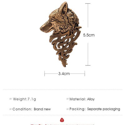 Retro Accessories for Men Stylish Suit Collar Pin Buckle Wol