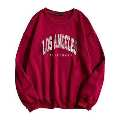 Womens Fashion Letters Round Neck Pullover Age-reducing Ste