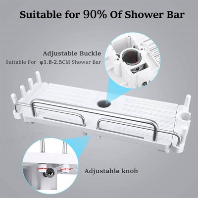 Extendable Shower Shelf Bathroom Shelf Without Drilling Sham