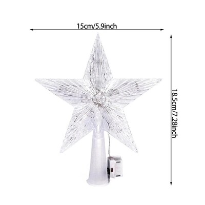 Christmas Tree Top Star Light LED Glowing Star Lamp Decorati