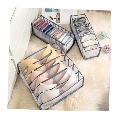storage box 7 grids bra organizer foldable drawer organizer