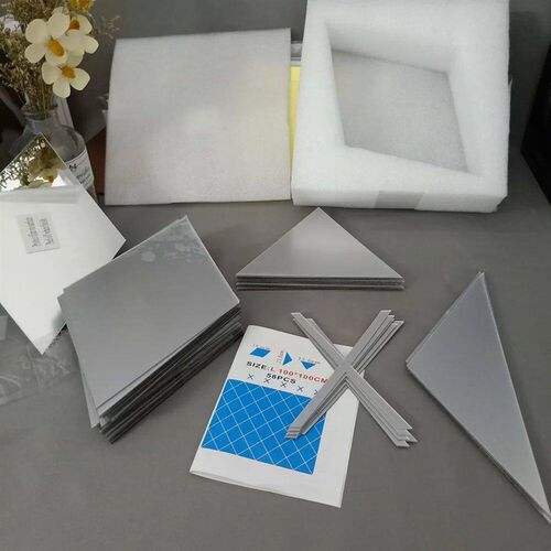 10/17/32/58pcs 3D Mirror Stickers Acrylic Triangles Self-adh