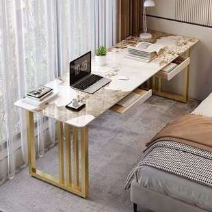 轻奢家用岩板书桌/简约酒店双人办公电脑桌阳台窄条桌床边工作台