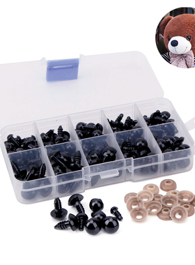 100pcs 6-24mm Black Plastic Safety Eyes For Toys Doll Craft