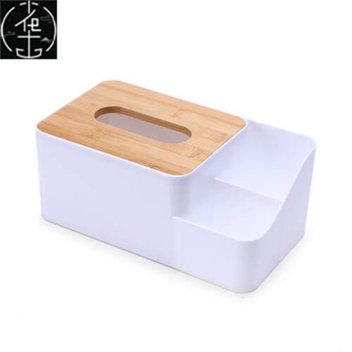 tissue box room paper storage napkin holder  收纳竹盖纸巾盒