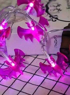 59.06inch 10 Lights, 3m 20 Lights Purple Bat Halloween Decor
