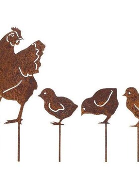 U55E Metal Rusted Animals Garden Stake Artificial Metal