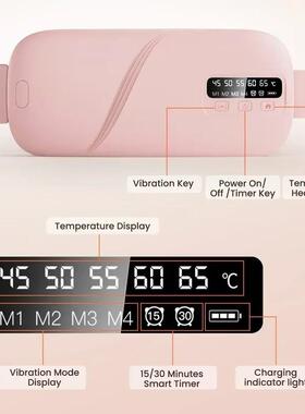 New 4 Mode Electric Period Heating Pad Vibration Women Massa