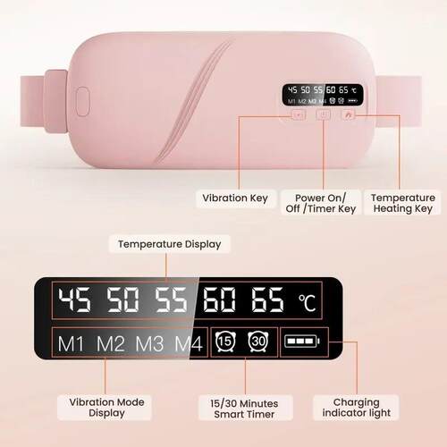 New 4 Mode Electric Period Heating Pad Vibration Women Massa