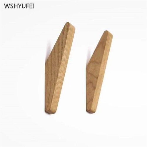 2Pcs Classic solid wood wall creative coat hook modern