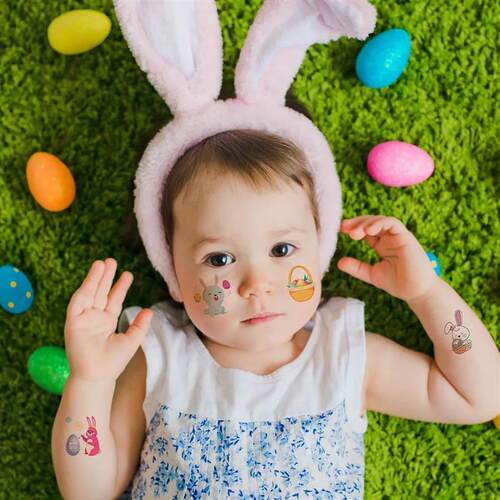 10sheets Easter Tattoo Stickers Easter Egg Stickers Waterpro