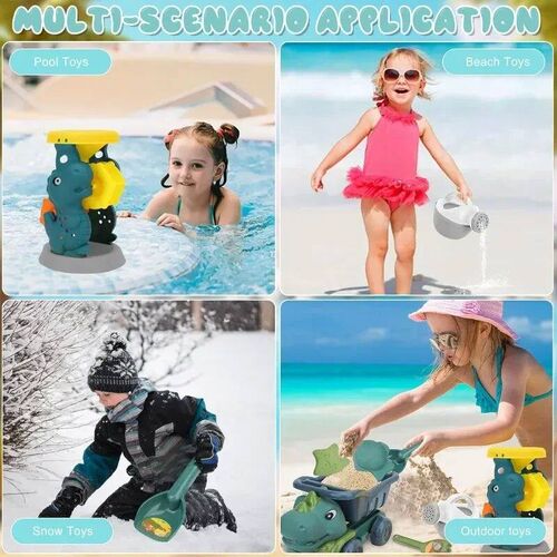 Dinosaur Beach Toys Set-Sand Toy Car with Shovel Molds Porta