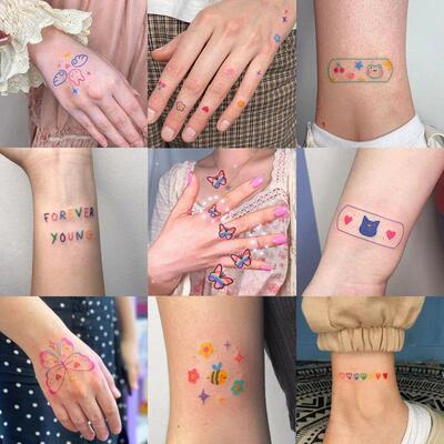 60pcs Cute Tattoo Sticker Waterproof Lasting Temporary Tatto