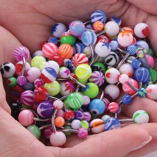 10/20/30/50 PCS Acrylic Belly Piercing Lot Bar Mix Belly But