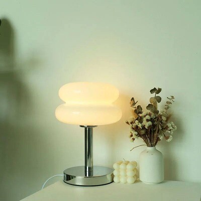 Macaron Glass Table Lamp Trichromatic Dimming Living Room At