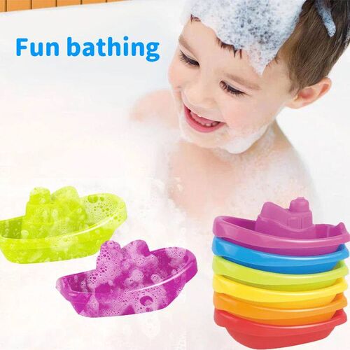 Stacking Cup Bath Toys for Kids Colorful Folding Boat Shape