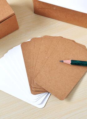 100pcs Blank Kraft paper Business Cards Word Card Message