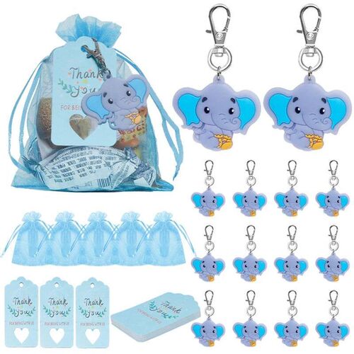 90Pieces Baby Shower Return Favors for Guests Elephant Keych