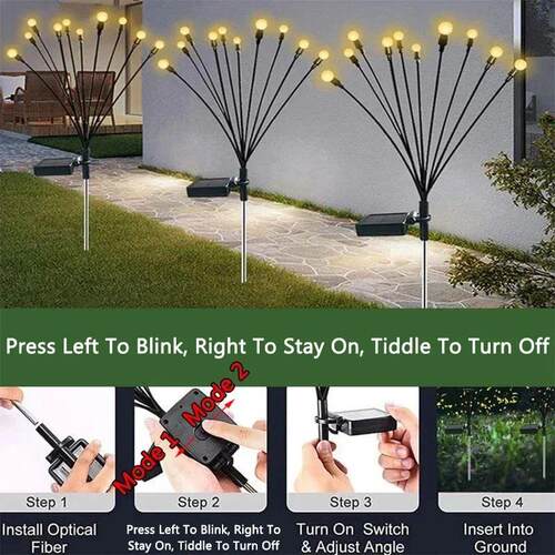 Solar LED Lights Garden Firework Warm Lights Outdoor 6/8 LED