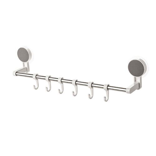 Kitchen Utensil Holder Bathroom Towel Rack with 6 Movable Ho