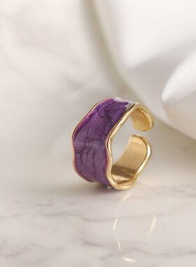 Enamel Drop Glaze Ring Student Joint Ring Ins Simple Cold Op