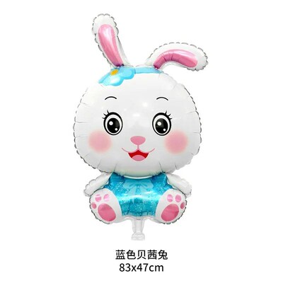 Cute Cartoon White Bunny Aluminum Foil Balloons Rabbit Happy