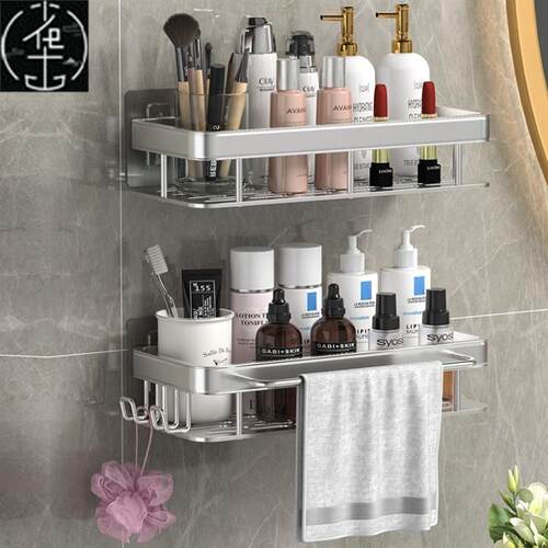 Bathroom shelf wall hanging toilet shower room storage rack