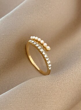 2023 New Korean Exquisite Pearl Flower Ring For Women Fashio