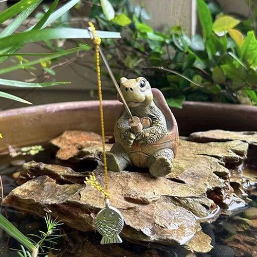 Creative Rope Fishing Turtle Statue Cute Simulation Turtle R