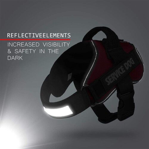 Personalized Service Dog Harness Reflective Adjustable No-Pu