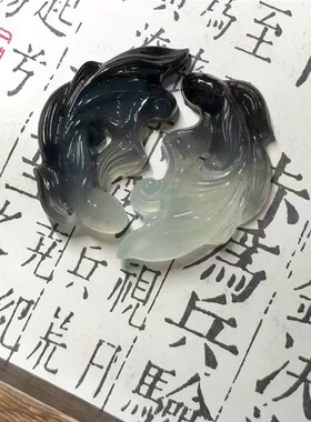 双鱼玉佩挂件新中式国风吊坠项链古风灵动小鱼配饰旗袍装饰摆件