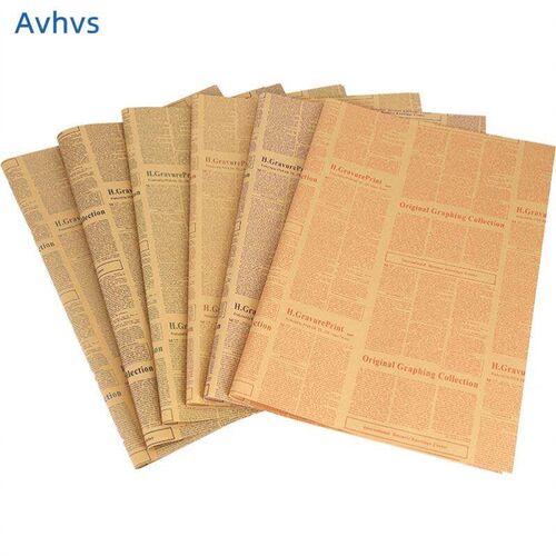 English newspaper flowers wrapping paper kraft paper gift
