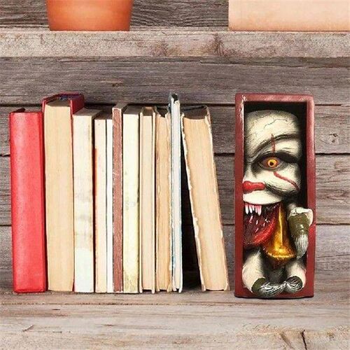 Human Face Resin Bookends Bookstand Sculpture Bookshelf