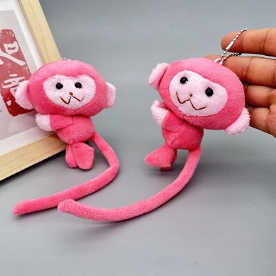 Cartoon Long Tailed Monkey Doll Key Chain Pendant DIY Plush