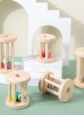 Baby Music Toy Wood Rolling Cage Bell Coloful Rattles & Mobi