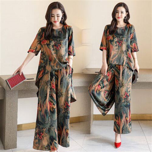 Summer new style loose suit women retro two-piece fashionabl